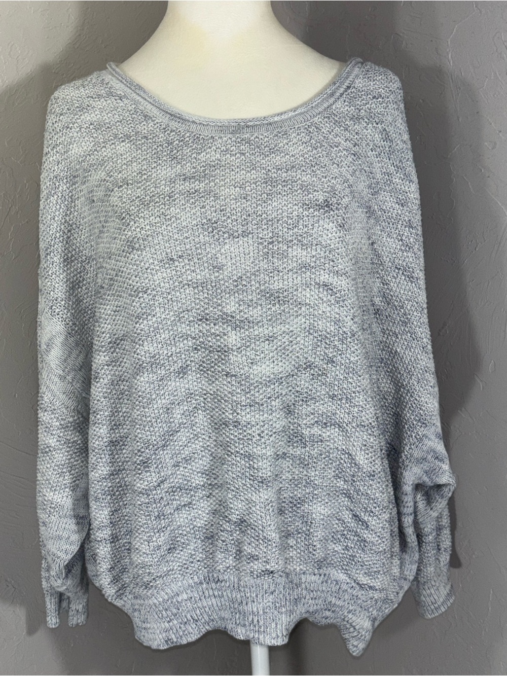 Terra & Sky Light Gray Marled Scoop Neck Pullover